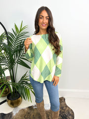 The Janet - Argyle Print Batwing Knit