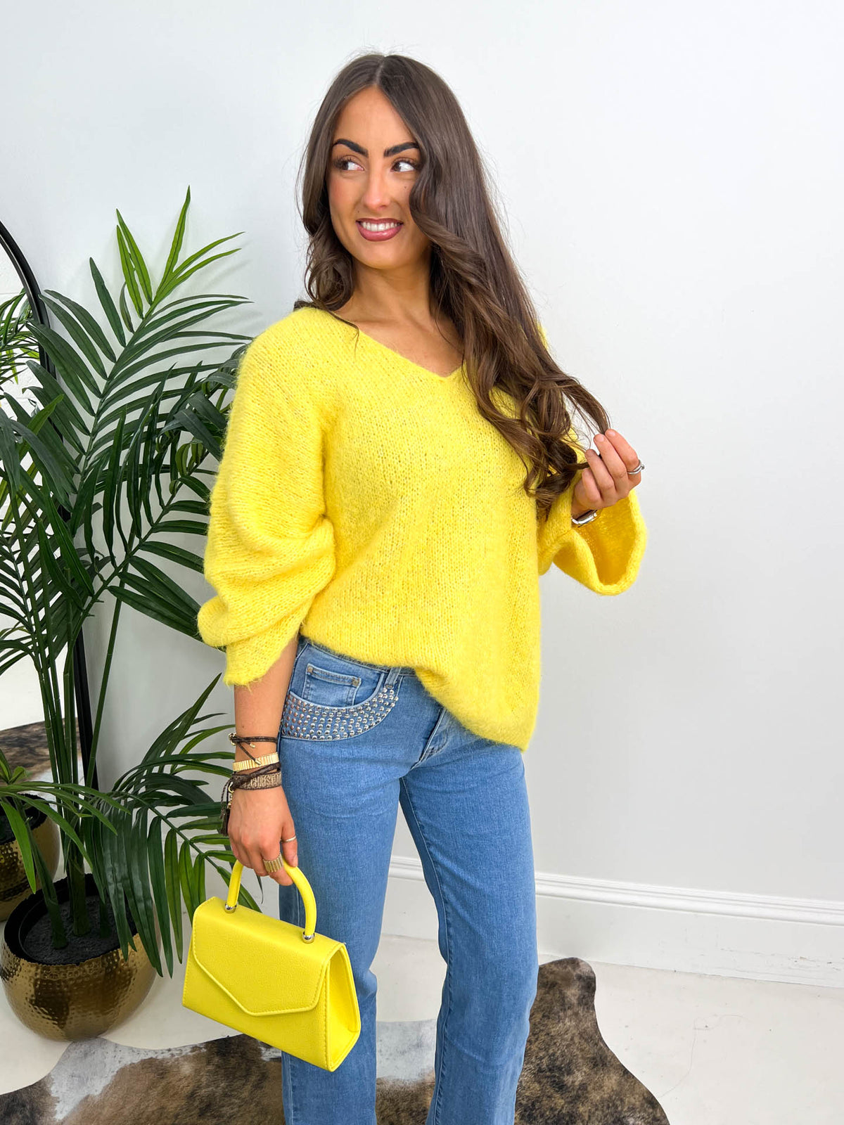 The Valencia - V Neck Oversized Knit