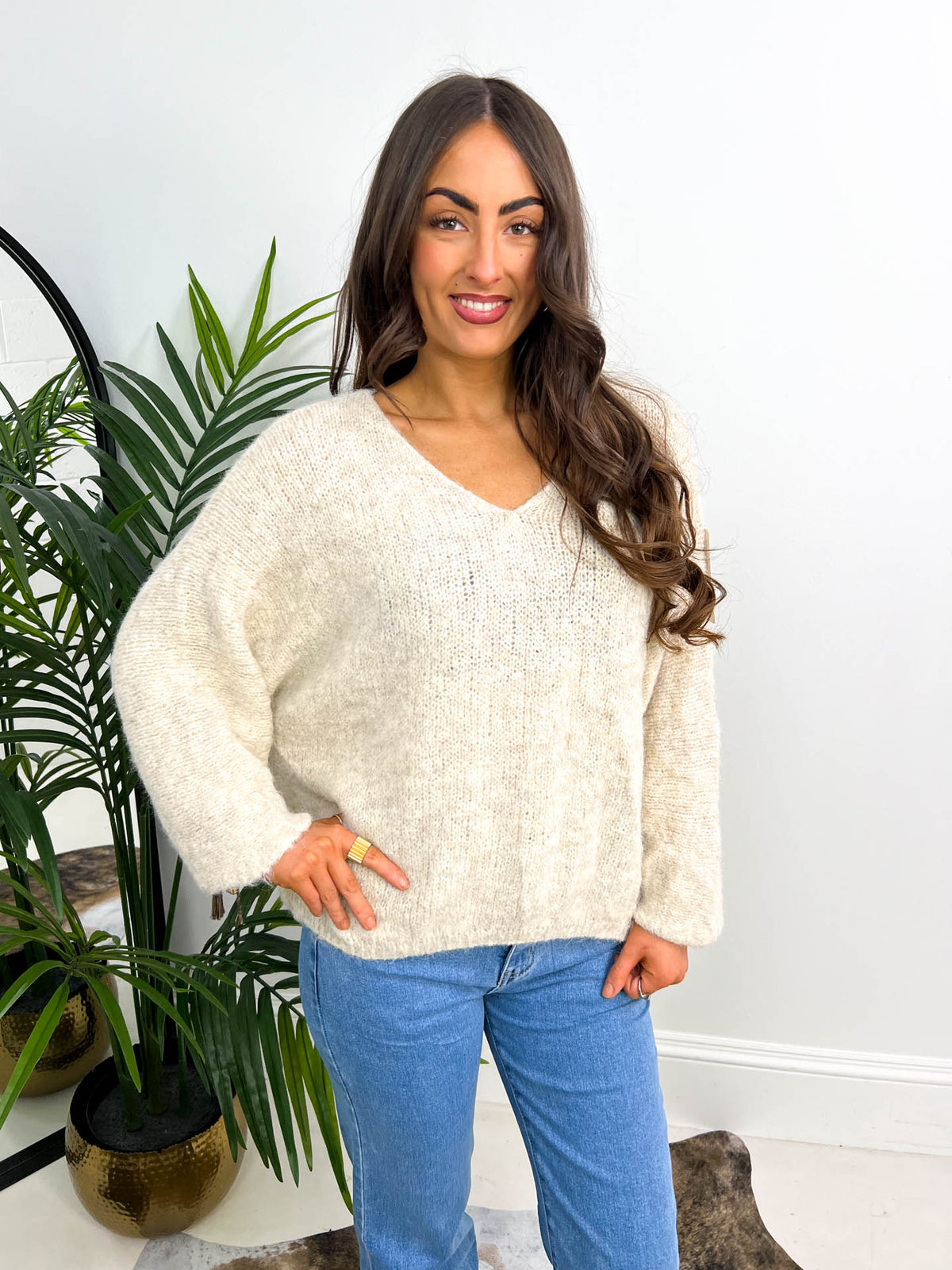 The Valencia - V Neck Oversized Knit