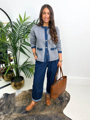 The Lisa - Balloon Faux Denim Trousers