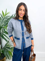 The Karis - Denim Pocket Detail Cardigan