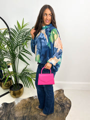 The Ophelia - Floral Watercolour Print Long Sleeve Blouse