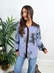 The Sandra - Striped Floral Print Shirt