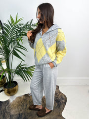 The Tayler - Argyle Print Half Zip Knit