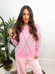 The Lara - Argyle Print Oversized Knit