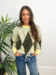 The Lara - Argyle Print Oversized Knit
