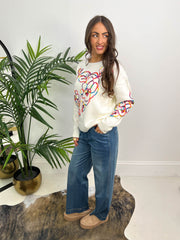 The Kat - Colourful Floral Thread Design Knit