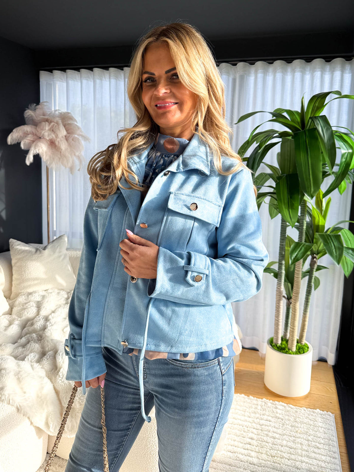 The Tabby - Colourful Suede Bomber Jacket