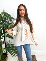The Izzy - Scarf Detail Long Sleeve Blouse