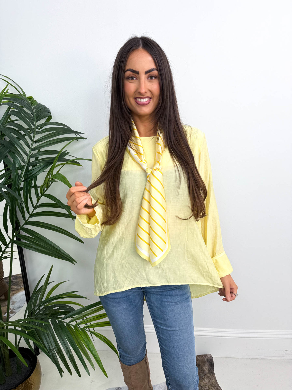 The Izzy - Scarf Detail Long Sleeve Blouse