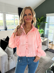 The Harlow - Pleated Bubble Hem Blouse