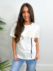 The Polly - 3D Flower Detail T-Shirt