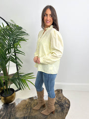 The Betsy - Colourful Heart Embroidered Cheesecloth Blouse