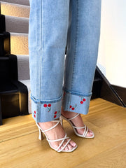 The Cherry - Cherry Embroidered Jeans