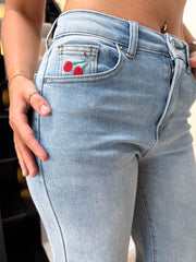 The Cherry - Cherry Embroidered Jeans