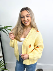 The Clementine - Orange Knitted Chunky Cardigan
