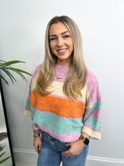 The Katya - Striped 3/4 Length Sleeve Knit