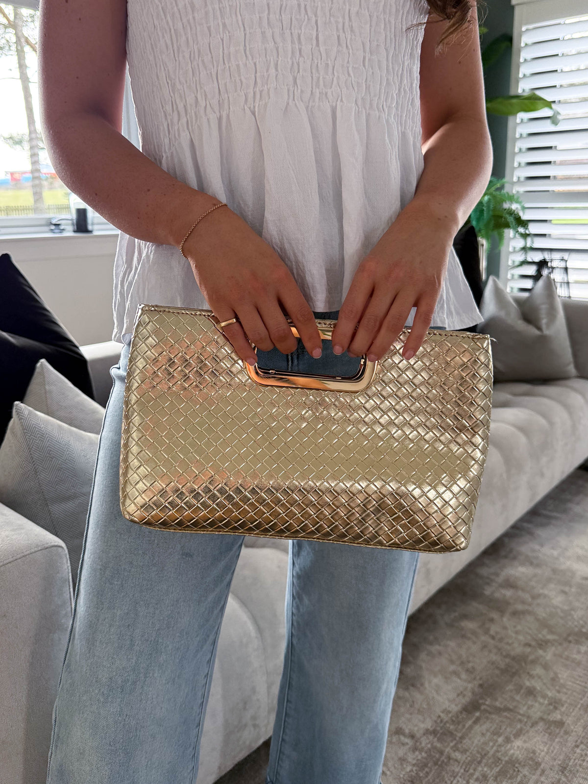 The Annie - Woven Top Handle Bag