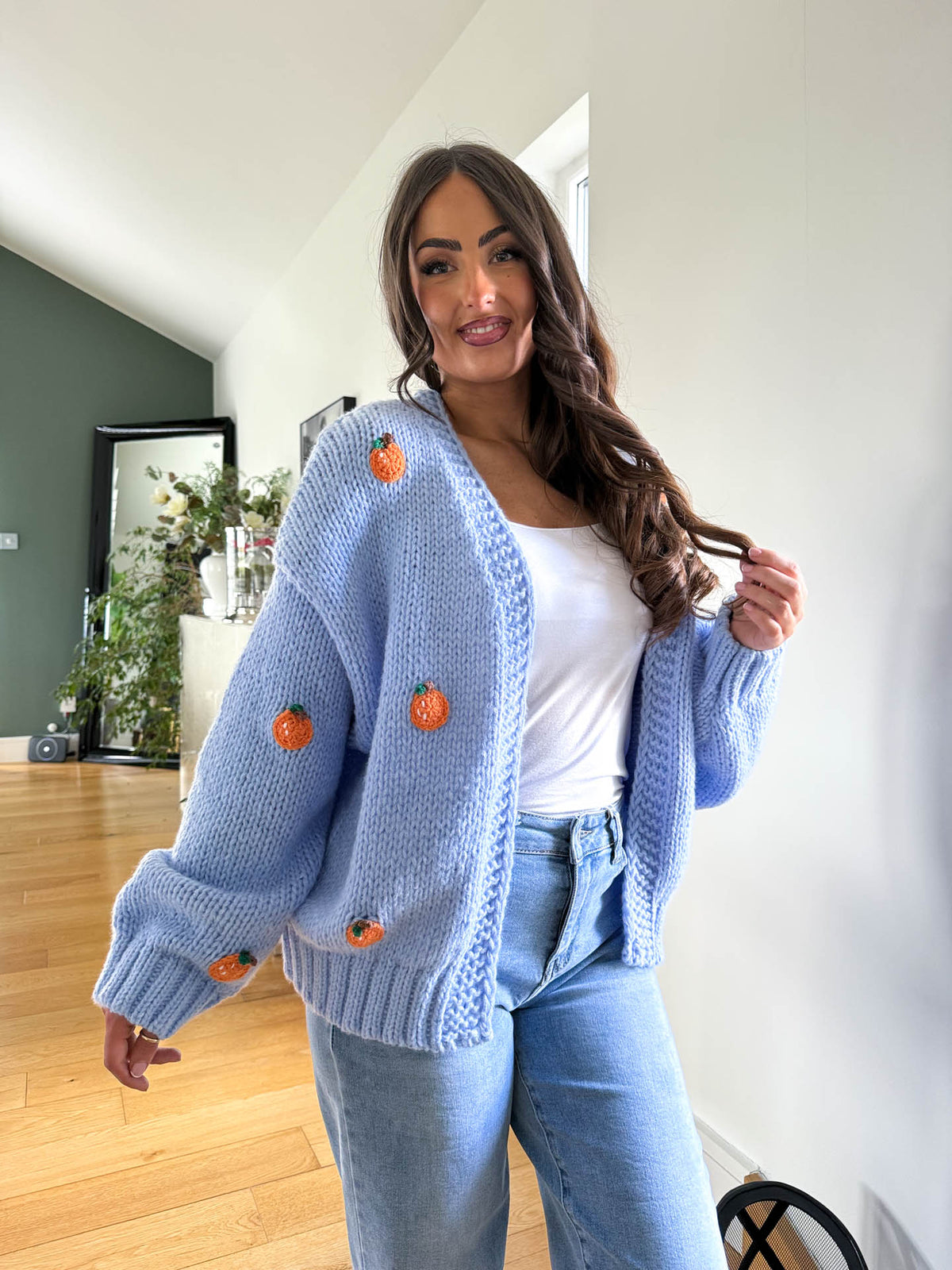 The Clementine - Orange Knitted Chunky Cardigan