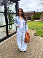 The Sarah - Blue Striped Trousers