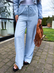 The Sarah - Blue Striped Trousers