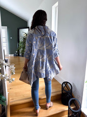 The Sam - Striped Gold Embroidered Floral Shirt