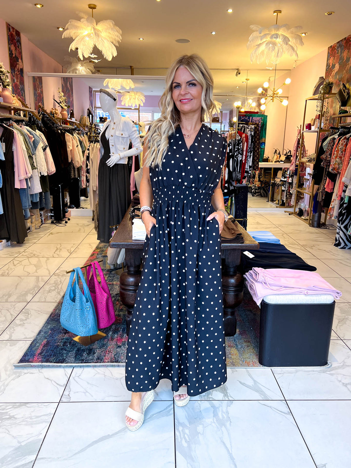 The Lilly - Polka Dot V-Neck Dress
