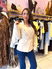 The Lori - Gold Button Blazer