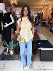 The Mia - Peplum Linen Shirt Blouse