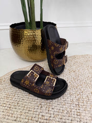 The Genevieve - Floral Buckle Platform Sandal
