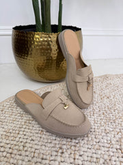 The Lorena - Gold Detail Loafer Mules