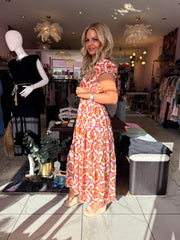 The Taylor - Vintage Floral Print Tiered Maxi Dress