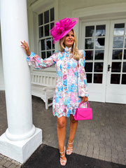 The Leona - Lace Floral Print Mini Dress