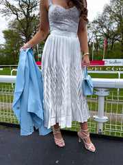 The Selina - Satin Zig Zag Midi Skirt