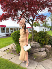 The Jeana - Slinky Cowl Off Shoulder Maxi Dress