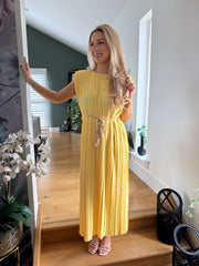 The Bethan - Rope Belt Pleated Maxi Dress
