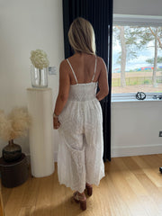 The Lesley - Broidery Anglaise Culotte Jumpsuit