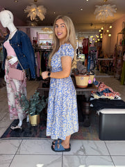 The Nicole - Botanical Print Tiered Midi Dress