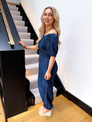 The Taylor - Denim Cargo Jumpsuit
