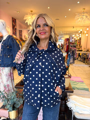 The Florence - Polka Dot Tie Neck Jacket