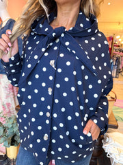 The Florence - Polka Dot Tie Neck Jacket