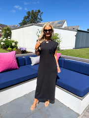The Debbie - Sleeveless Sequin Pocket Maxi Dress