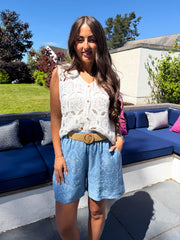 The Celia - Sequin Crotchet Vest Top
