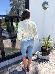 The Leah - Yellow Embroidered Bomber Jacket
