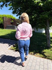 The Leah - Pink Floral Embroidered Bomber Jacket