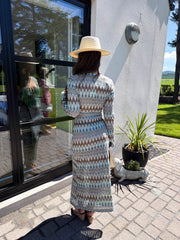 The Leanna - Mesh Zig Zag Maxi Dress