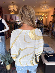 The Flossy - Gold Swirl Knit Top
