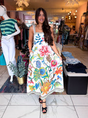 The Julianna - Floral Bow Strap Maxi Dress