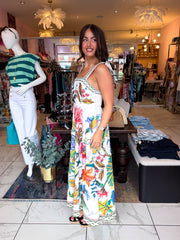 The Julianna - Floral Bow Strap Maxi Dress