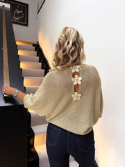 The Daisy - Floral Back Detail Knit Top